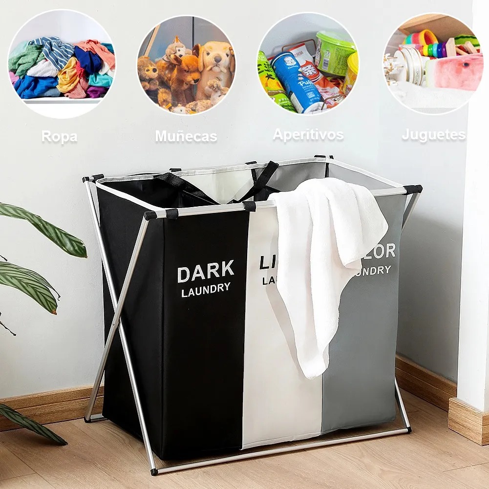 Miniatura 2 de CESTA DE ROPA SUCIA 3 DIVISIONES